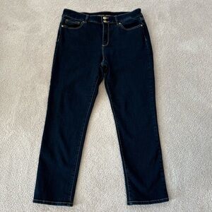 Michael Kors Selma Straight Leg Dark Wash Denim Jeans Women Size 14